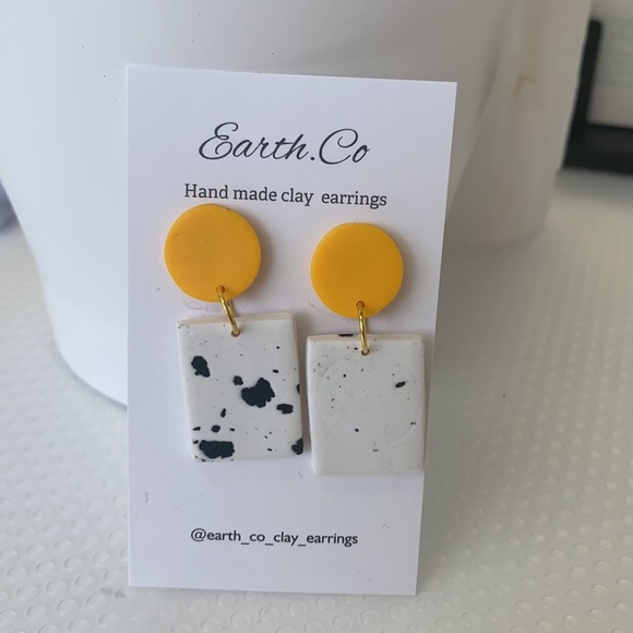 Handmade clay earrings. New - Picture 3 of 14